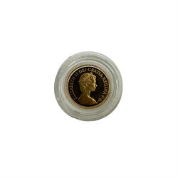 Queen Elizabeth II 1982 gold proof half sovereign coin, cased