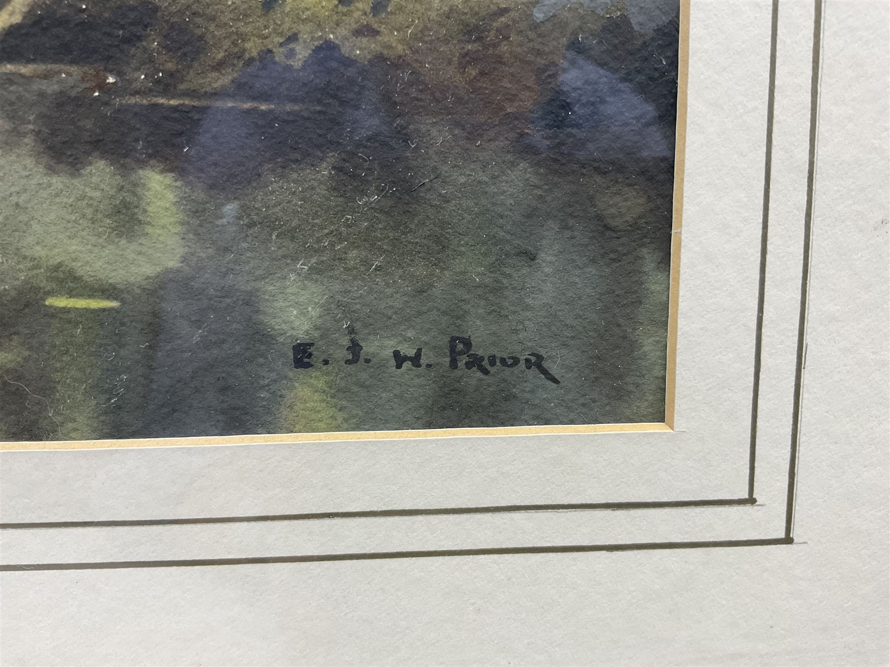 Ebenezer John Woods (Jack) Prior (British 1914-1988): 'Old Water Mill - Beetham', watercolour signed, titled on label verso 24cm x 35cm