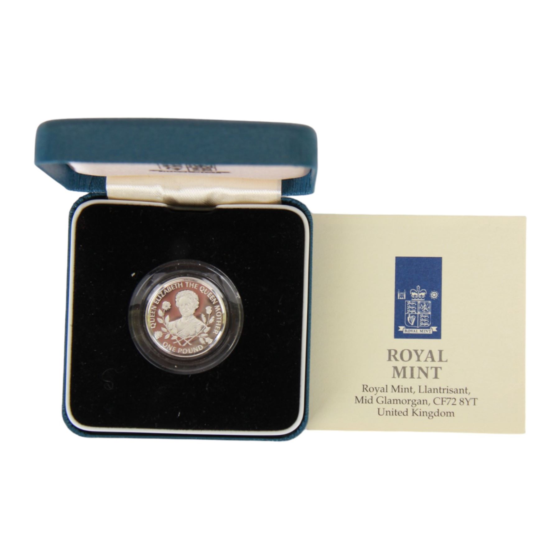 Six Queen Elizabeth II The Royal Mint silver coins or sets, comprising Falkland Islands 1983 '150th Anniversary' fifty pence, Belize 1992 '50th Anniversary Battle of El Alamein 1942-1992' five dollars two coin set, Guernsey 1995 'Queen Elizabeth The Queen Mother 95th Birthday' one pound, Barbados 1997 'Golden Wedding Anniversary' one dollar, Alderney and Guernsey 2001 'Celebrating The Queen's Seventy-Fifth Birthday' one pound two coin set and Alderney and Guernsey 'Celebrating The Queen's Seventy-Fifth Birthday' five pounds two coin set, all cased with certificates