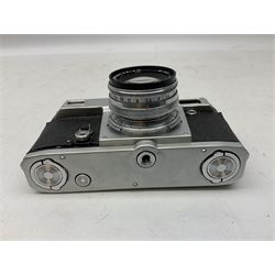 Kiev camera body, serial no. 8008715, with 'TEP-8m 2/53 8053875' lens 