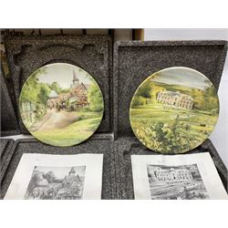 Twenty-three Bradford Exchange collector's plates with boxes and certificates, including Une Journee au bord de l'eau, wehrhaftes vischering, Vieux moulin a eau en Alsace etc 