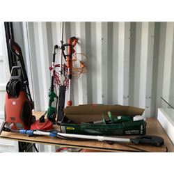 Black an Decker pressure washer and strimmer, Greenline tall hedge trimmer and other gardening electrical tools - THIS LOT IS TO BE COLLECTED BY APPOINTMENT FROM DUGGLEBY STORAGE, GREAT HILL, EASTFIELD, SCARBOROUGH, YO11 3TX