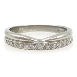  Platinum diamond half eternity/wedding ring hallmarked  