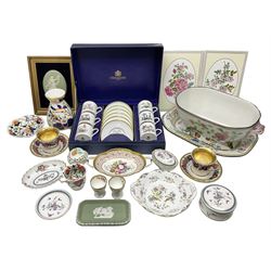 Copeland Spode tureen and platter, in peacock pattern, together with Herend Hungary trinket box and cover, Copeland vase and other ceramics 