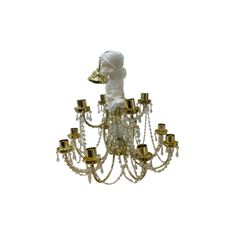 Twelve branch gilt metal chandelier, H52cm