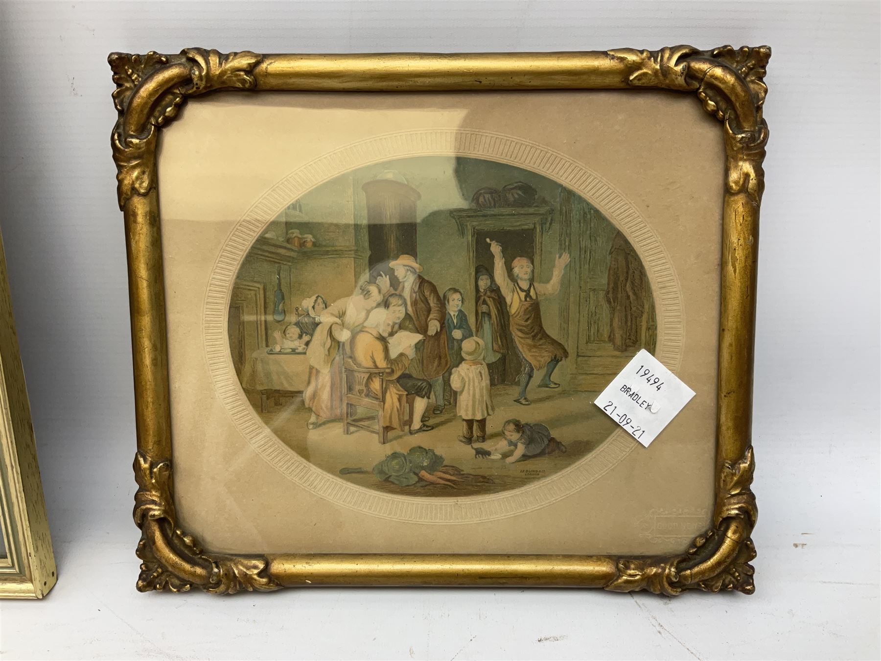 John Bullock (British 20th Century) 'North Yorkshire Beach', Gouache signed title verso, together with 19th Century colour print (2)