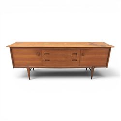 John Herbert for Youngers - 'Fonseca' mid-century teak sideboard, rectangular top above a ...
