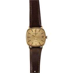 9ct gold cased Rotary wristwatch on leather strap and two silver cased pocket watches, both hallmarked 