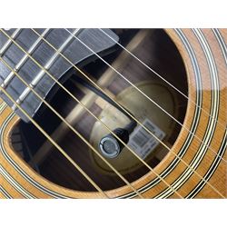 Brazilian Giannini Craviola six string acoustic guitar, with Fishman Premium Blend onboard pickup, in fitted hard case 