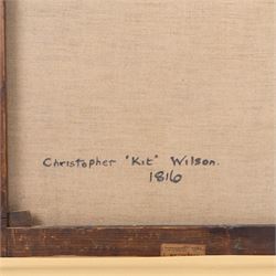 English School (19th Century): Portrait of 'Christoper 'Kit' Wilson', oil on canvas unsigned, titled in a later hand after the original beneath relined canvas verso, 71cm x 58cm 