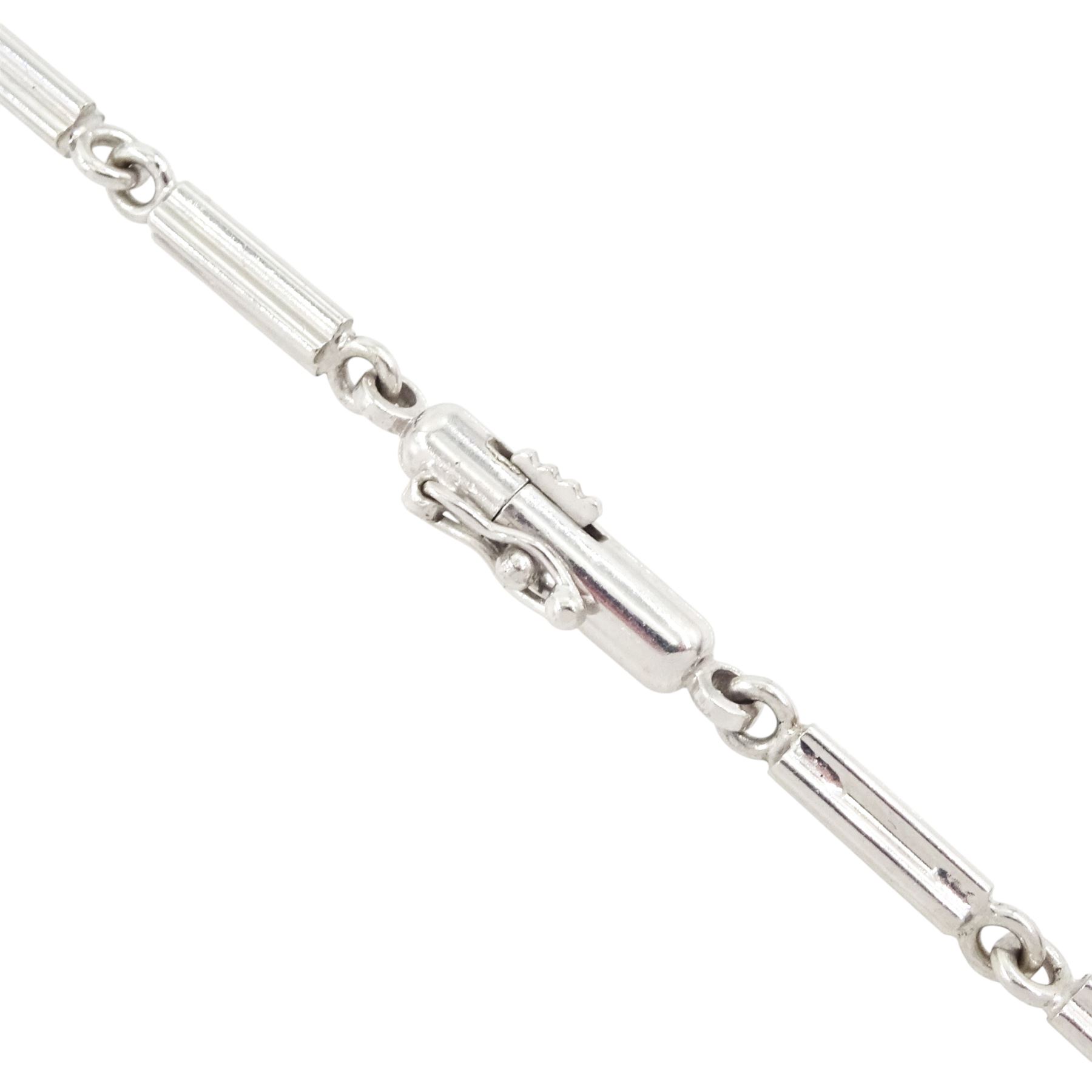 18ct white gold round brilliant cut diamond cluster pendant necklace, Sheffield import mark, total diamond weight approx 1.00 carat