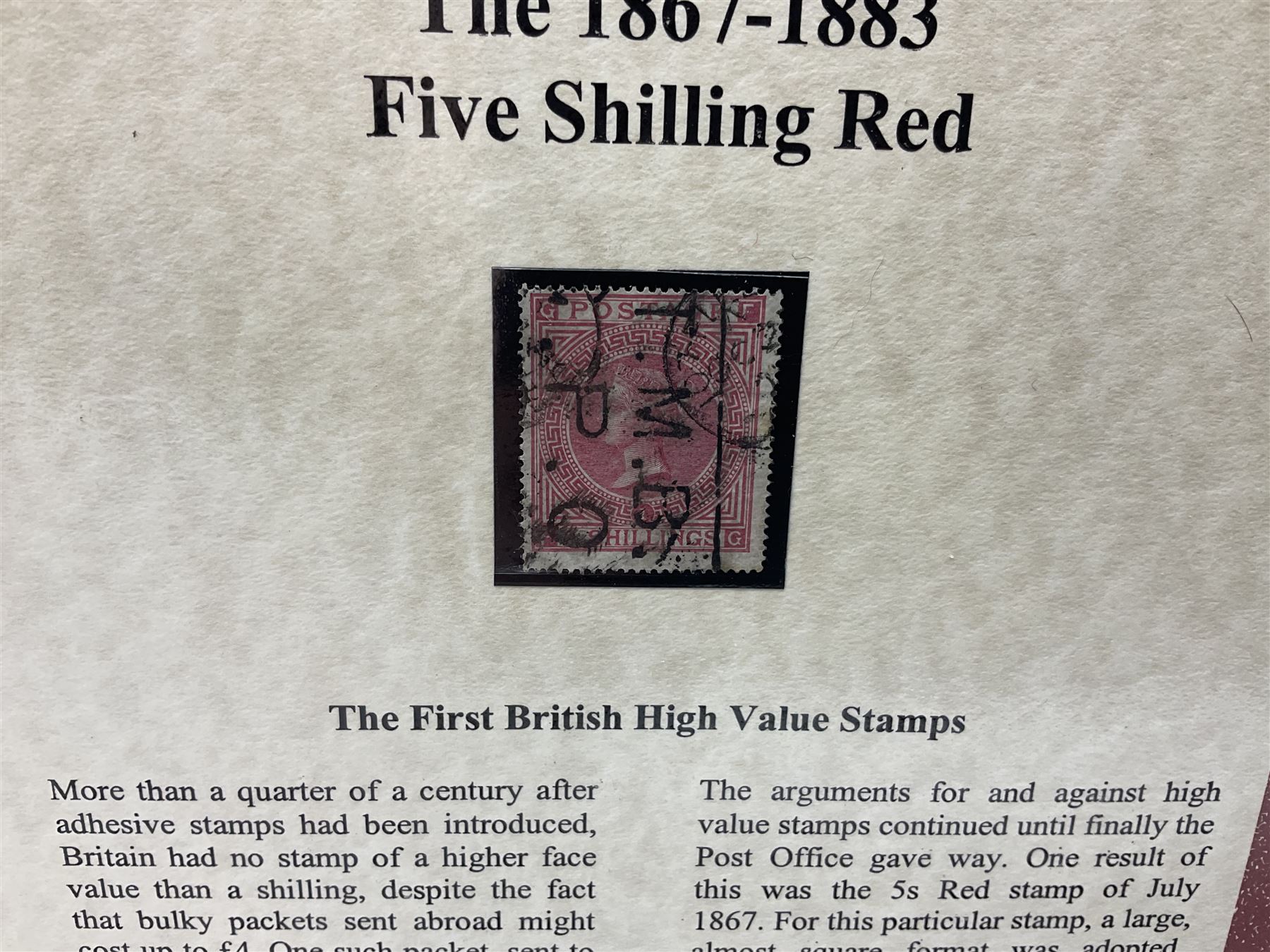 Three Westminster  stamp folders, 'The 1867-1883 Five Shilling Red', 'The World's Most Famous Stamps' including Queen Victoria 1840 penny black with red MX cancel and 1840 two pence blue, 'Victorian 1840 Mulready Stationary' (3)