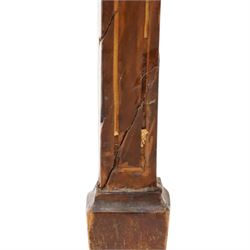 Edwardian inlaid mahogany display cabinet of rectangular canted form, galleried top with crossbanded inlay, above a glazed cabinet enclosing  baize lined shelves, raised on square tapering legs terminating in spade feet  