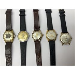 Seven automatic wristwatches including Bulova, Tissot, Gevea, Mogus, Onsa, Kienzle and Dynamis and ten manual wind wristwatches including Girard-Perregaux, Avia, Royce, Azu, Melos, Doxa, Countess and Regency, Wara and Gigandet