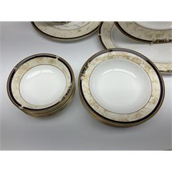 Wedgwood Cornucopia part dinner service, comprising six dinner plates, six soup bowls, six bowls, two serving platters, two oval dishes, covered serving dish, sauce boat and saucer (25)