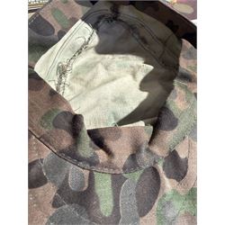 WWII SS camouflaged field cap, pea pattern camouflage
