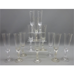  Set of twelve Igor Carl Faberge champagne flutes, the stem modelled as two kissing snow doves, H25cm with boxes (12)  