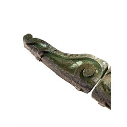 Late 18th century stone garden arbour pediment