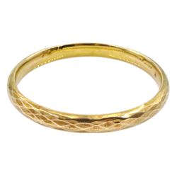 Early 20th century 9ct rose gold bangle, Birmingham 1925, approx 15gm
