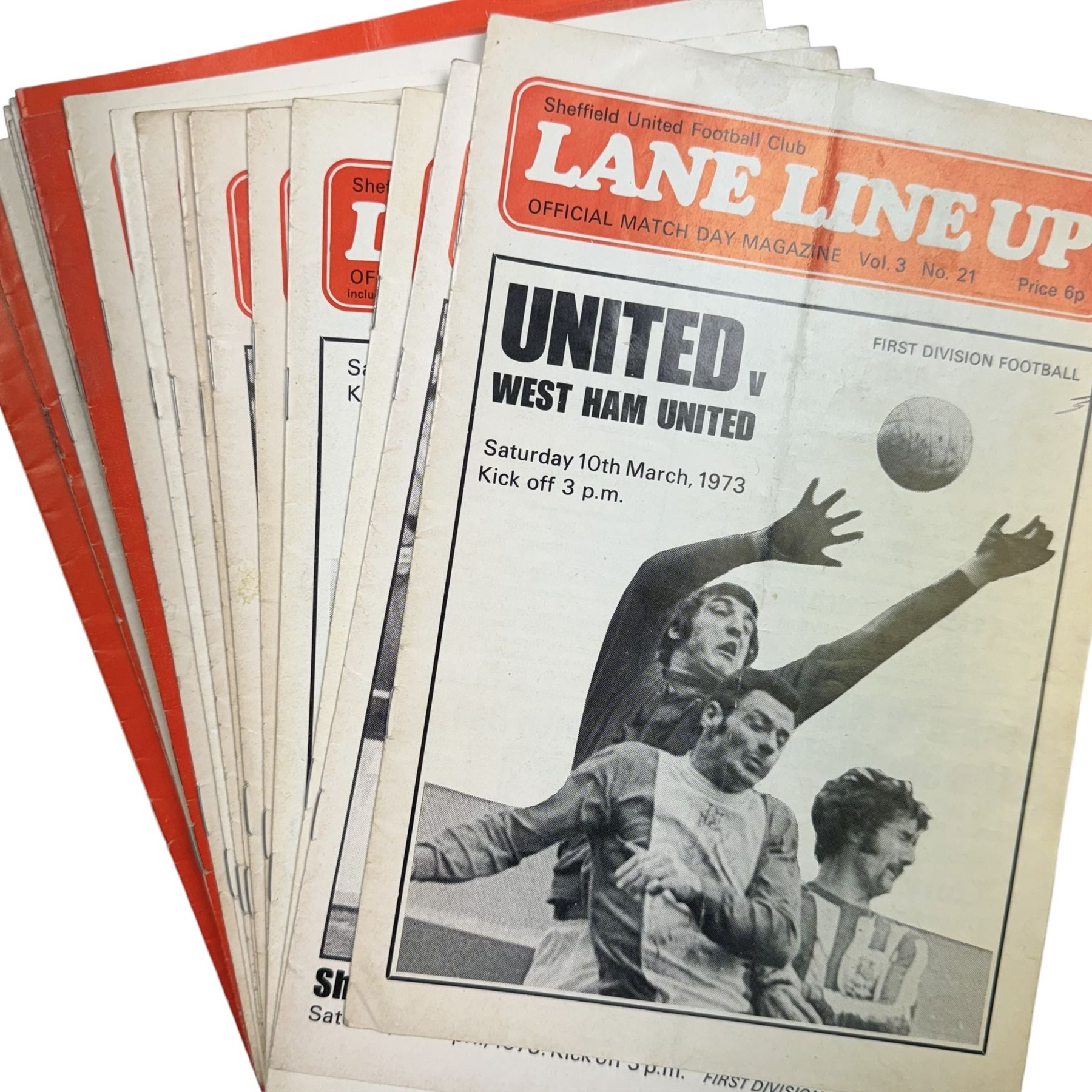 Collection of football programmes, relating predominantly to Sheffield Wednesday and Sheffield United from 1955 onwards, including Sheffield United v Sheffield Wednesday FA Cup Semi final 1973 and Sheffield Wednesday v Arsenal FA Cup final 1993, together with a collection of football league reviews
