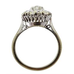 18ct white gold eight stone round brilliant cut diamond cluster ring, total diamond weight approx 0.90 carat 