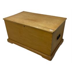 19th century waxed pine blanket box