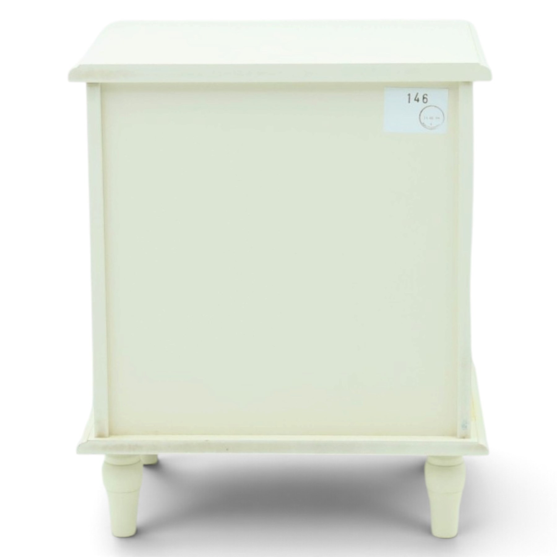 Laura Ashley - 'Clifton' bedside chest, fitted with three graduating drawers flanked by half-canted pilasters, raised on turned feet, in ivory finish
