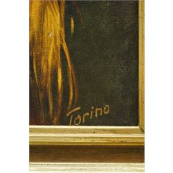 After Torino & H Walter (Mid-20th century): Portrait of a Mediterranean Woman and Romano Gypsy Girl, pair mid-century colour prints 58cm x 48, housed in matching gilt frames, overall 70cm x 60cm (2)