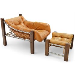 Jean Gillon (Romanian/Brazilian 1919-2007): 'Amazonas' easy chair, mahogany framed with sl...