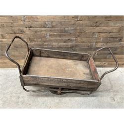 Vintage metal and wooden trolley cart