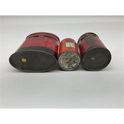 Collection of tin plate money boxes in the form of Royal Mail post boxes, to include four Chad Valley examples, one with key and others similar,  marked VR, GR and ER (10)