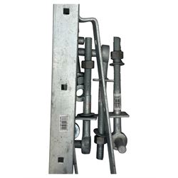 Two wooden gates with post hinges and latches