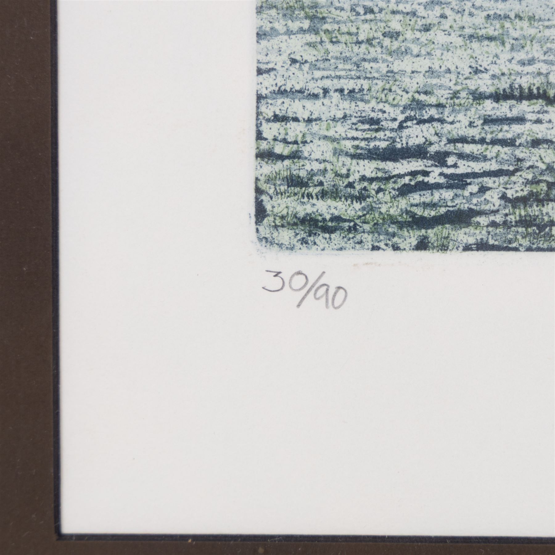 Frances St Clair Miller (British 1947-): 'Moccas Park - January' Herefordshire,  limited edition etching with aquatint signed titled and numbered 30/90 in pencil 39cm x 36cm