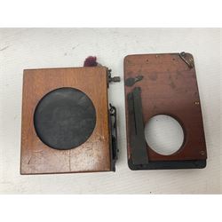 Selection of Brass Camera Lenses, to include Ross London lens 8 1/2 x 6 1/2, Beck Symmetrical lens, etc together with lens holders 