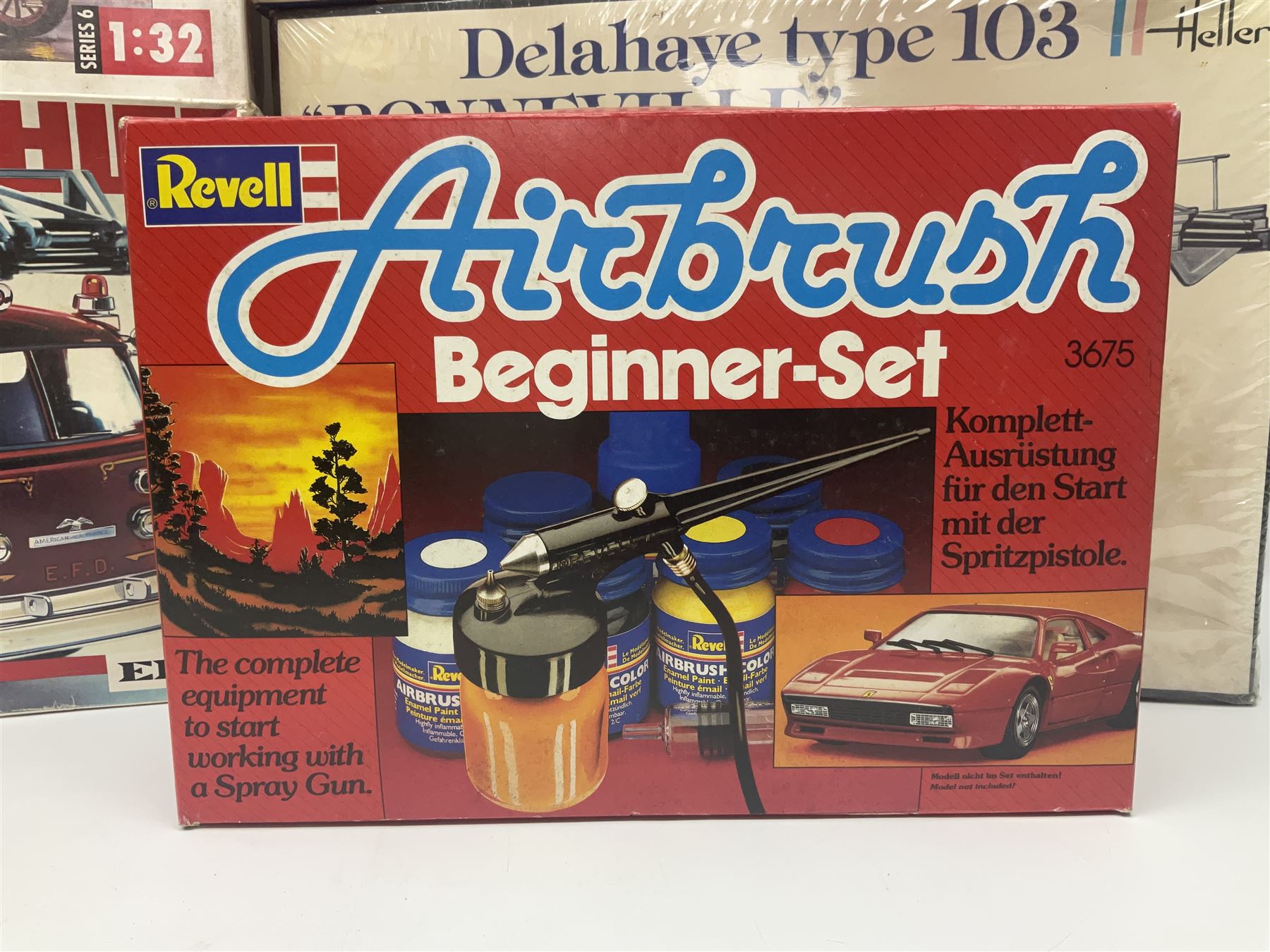 Seven scale model assembly kits to include Airfix, Heller, Italeri etc in one box