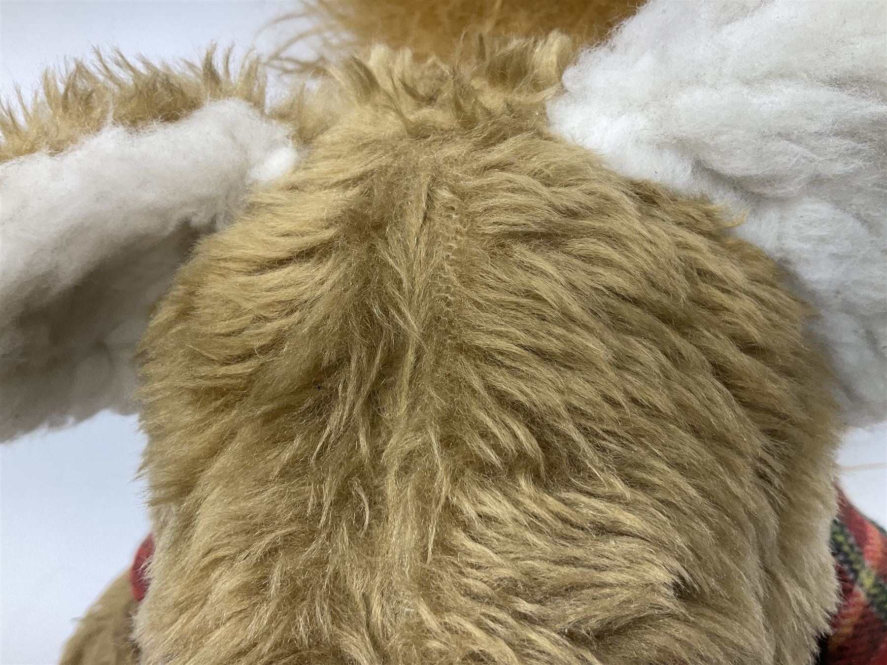 Vintage Basil Brush plush toy, in a tartan jacket together with a talking Basil Brush plush toy, tallest example H46cm