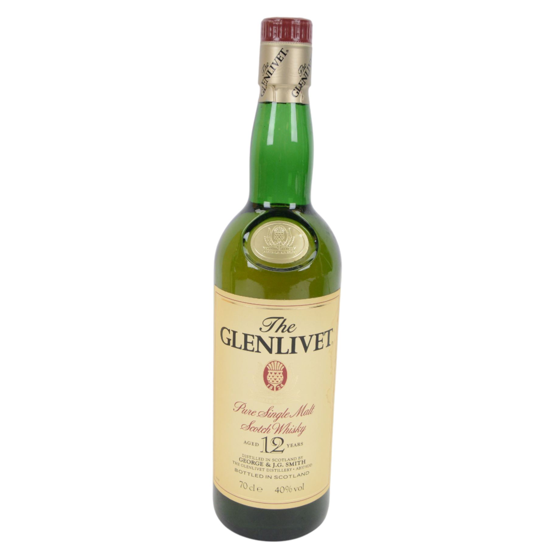 The Glenlivet 12 year old, single malt scotch whisky and The Glenlivet 12 year old aged in oak cast single malt scotch whisky