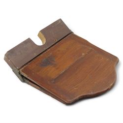 Victorian mahogany toilet seat, shaped hinged lid with moulded edge and circular aperture, of solid construction