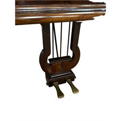 John Broadwood & Sons London - 19th century rosewood grand piano serial  No 47356 (1900-1910) overstrung cast iron frame with 88 notes, 7 octaves, Lyre with sostenuto and una-corda pedals, split-hinged key fall board and fretted music desk, case raised on three taper turned legs with brass castors, original stringing, felt, hammers, dampers and grand roller action.

This item has been registered for sale under Section 10 of the APHA Ivory Act