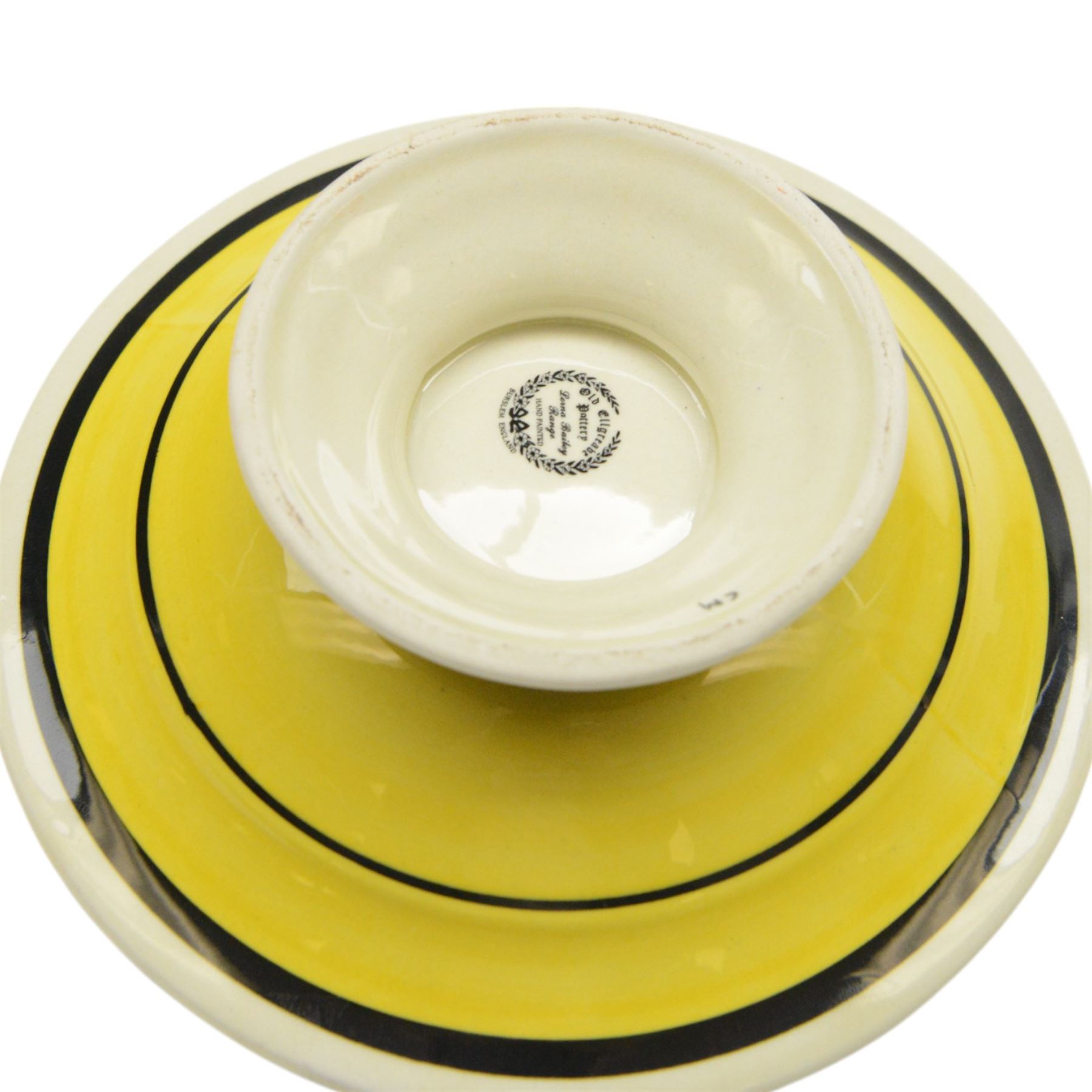 Lorna Bailey Old Ellgreave Pottery, Bridge and Stream pattern comport, H6cm D16cm