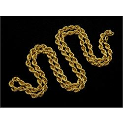 18ct gold rope link necklace, stamped 750, approx. 17.45gm