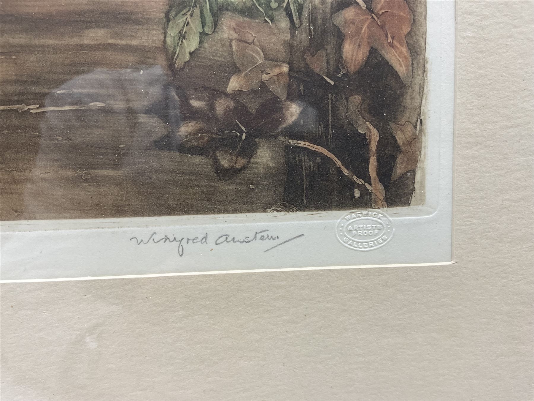 Winifred Maria Louise Austen (British 1876-1964): 'Tom Tit Family', artist's proof coloured etching signed and titled in pencil, with Warwick Galleries blindstamp 22cm x 30cm