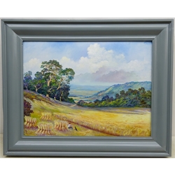  Bruce Kendall (British Contemporary): 'A Shropshire Harvest', oil on board signed 44cm x 60cm  