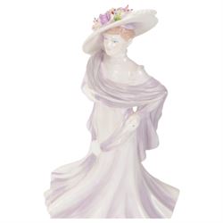 Coalport The Ascot Ladies set of six figures, comprising 1984, 1985, 1986, 1987,1988 and 1989, all with certificates and original boxes