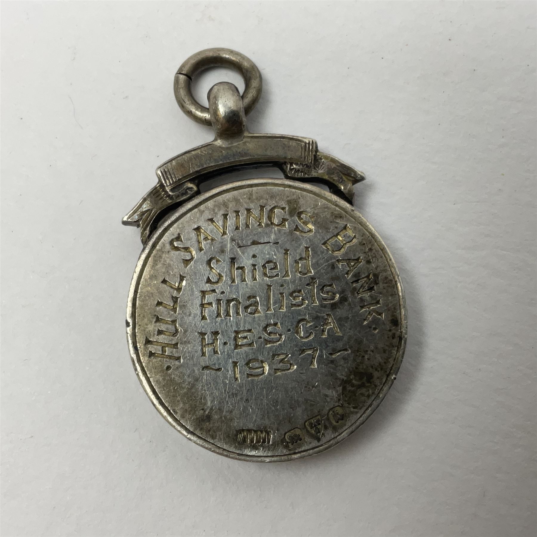 WW2 group of three medals comprising 1939-1945 War Medal, France & Germany Star and 1939-1945 Star; all with ribbons; 1930s Hull Savings Bank silver and enamel presentation fob; three medallions depicting Hitler, Mussolini and Mao Tse Tung; quantity of modern crowns and other coins; and a 6mm Flobert style starting pistol