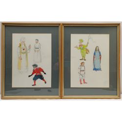 David Parkins (British 1955-): Sketches for 'The Magic Flute', pair watercolours and pencil unsigned, dated July 1992 on labels verso 34cm x 24cm (2) 
Provenance: gifted by the artist to the vendor