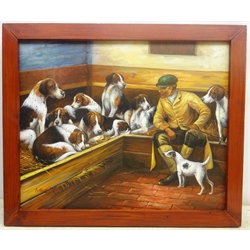 Arthur Boyd (British 20th century): Man with Beagles, oil on canvas signed 49cm x 60cm