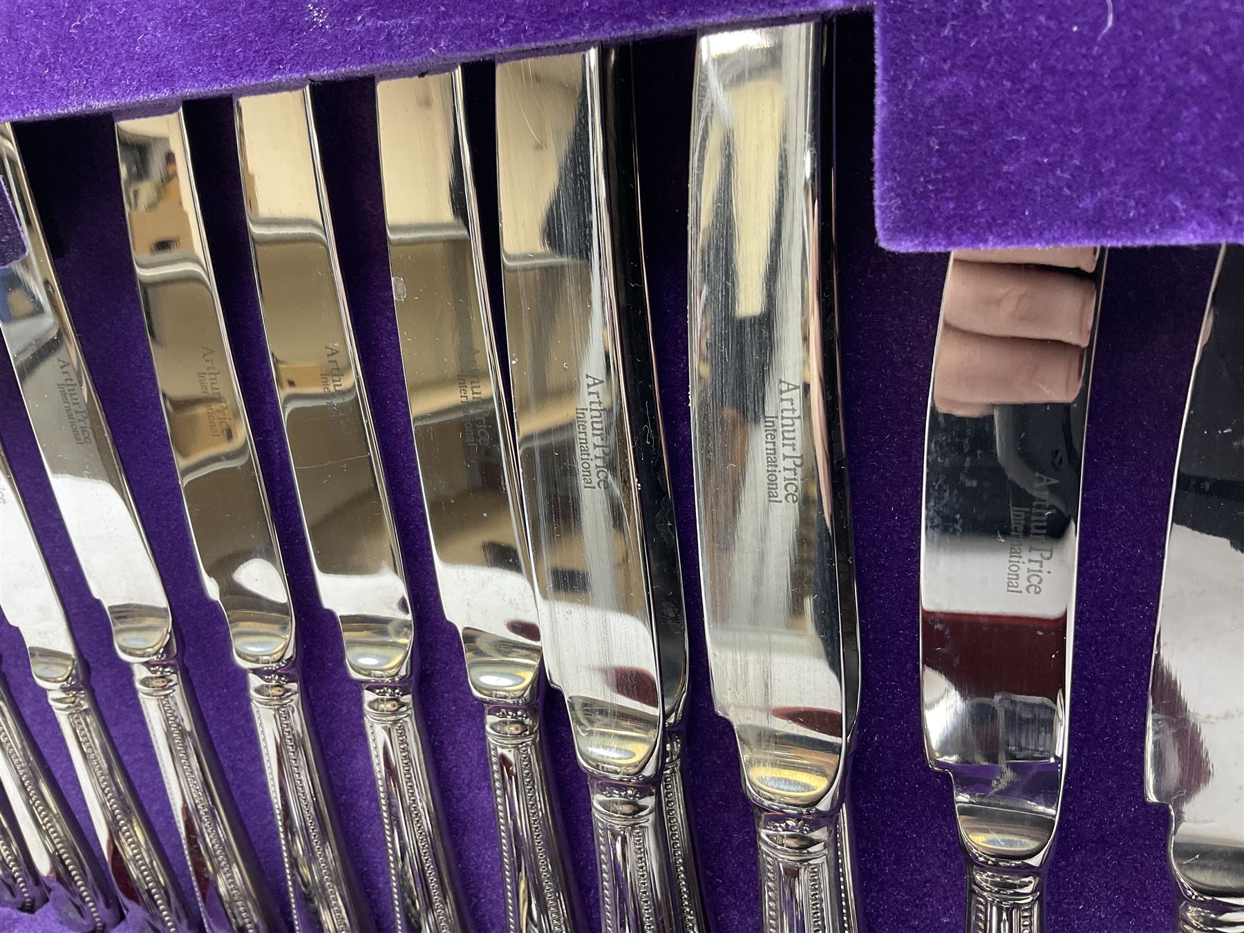 Arthur Price cased canteen of stainless steel cutlery (56) 