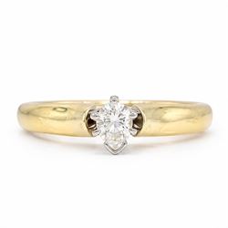14ct gold diamond ring, claw set with a single pear cut diamond of 0.31 carat, stamped 14K...