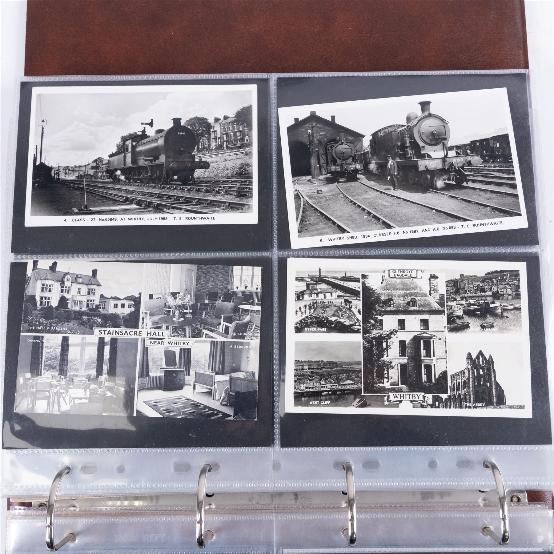 One-hundred and seventy two early 20th century Whitby view postcards, including a detailed collection documenting the destruction of Whitby following the bombardment by the German Fleet in 1914, a selection depicting the construction of the pier extensions, the opening of the new river drawbridge, a re-enactment of the medieval tradition of building the 'Penny Hedge' and the 1932 flooding of the town centre, together with a selection depicting social events at Spa, all housed within a Stanley Gibbons Picture Postcard Album